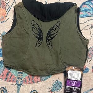 Y2K Fairy Grunge Vest NWT in Army Green